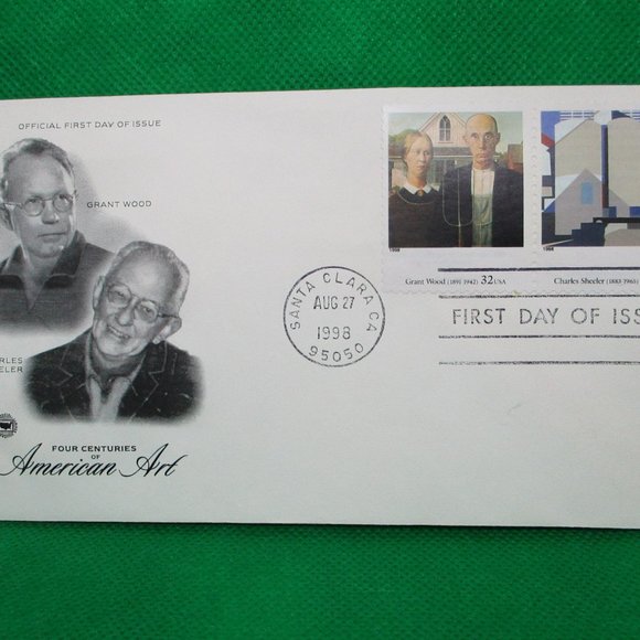 First Day Issue 1998 Stamp Grant Wood & Charles Sheeler Art-FS Never Displayed - Picture 2 of 10
